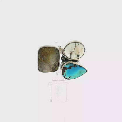 Three Stone Mixed Mine Ring