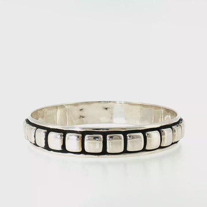 Silver Stepping Stone Bangle