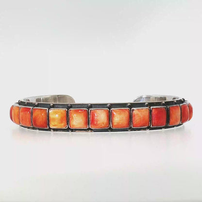 Federico Orange Spiny Single Row Bracelet- 6 3/4"