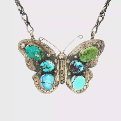 Jeff Largo Turquoise Butterfly Necklace