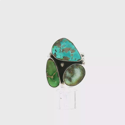 Three Stone Mixed Mine Ring- Size 7