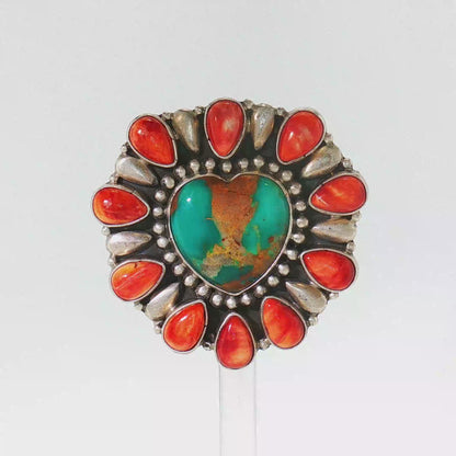 G James Royston & Red Spiny Heart Ring