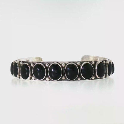 Federico Black Onyx Single Row Bracelet- Small/Medium "North to South"