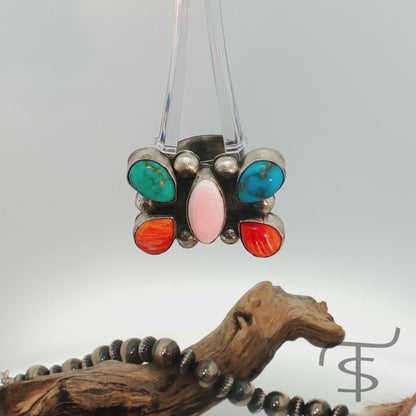 Adjustable Multistone Butterfly Ring