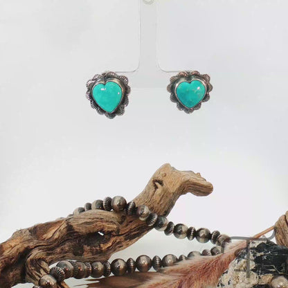 Federico Turquoise Heart Earrings
