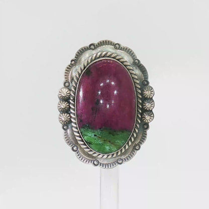 Ruby Zoisite Adjustable Ring
