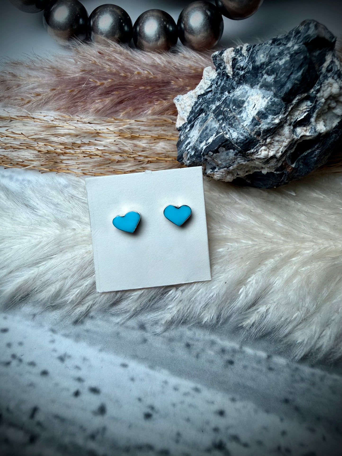 Zuni Heart Studs