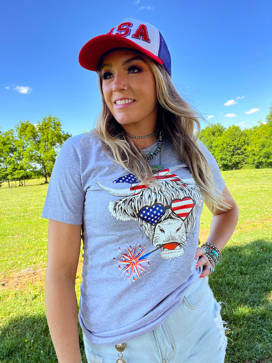 Patriotic Cow Tee